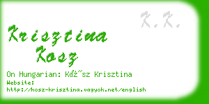 krisztina kosz business card